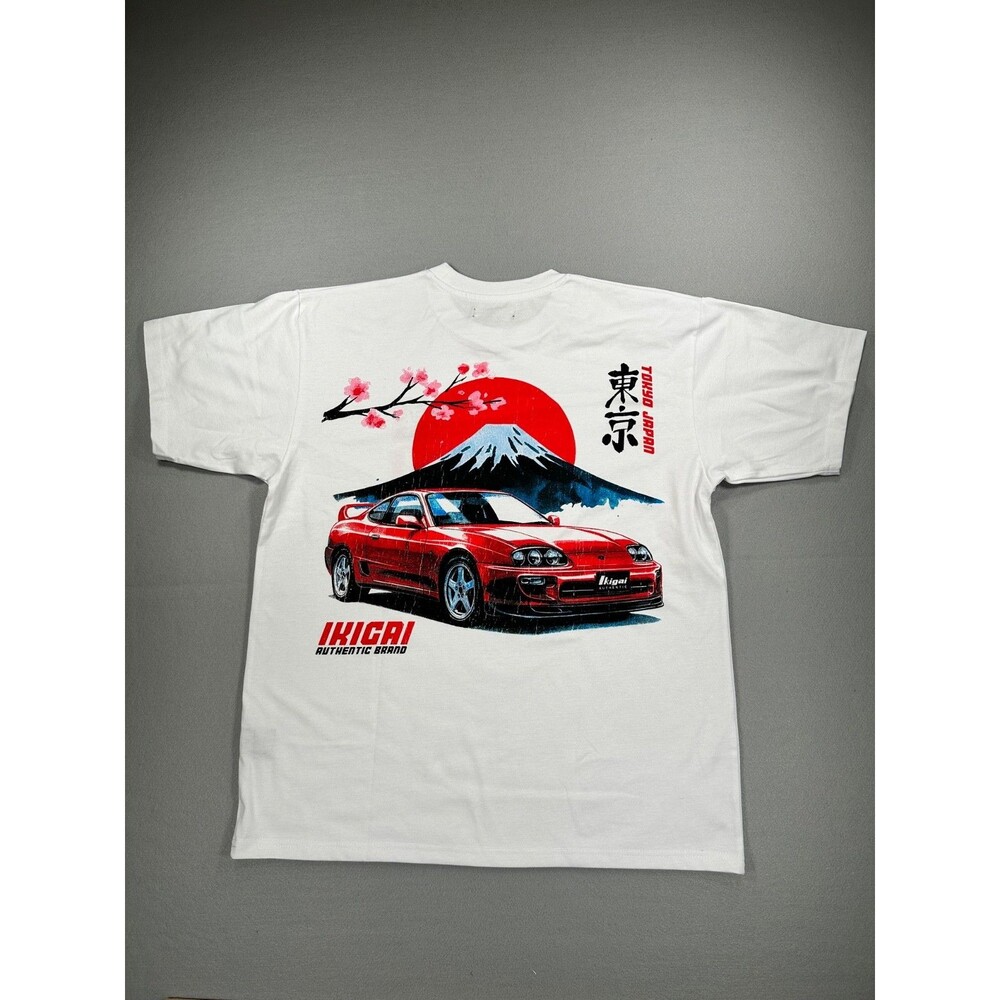 Toyota Supra JDM Japan Graphic T Shirt Mens Medium White Streetwear Anime NWT
